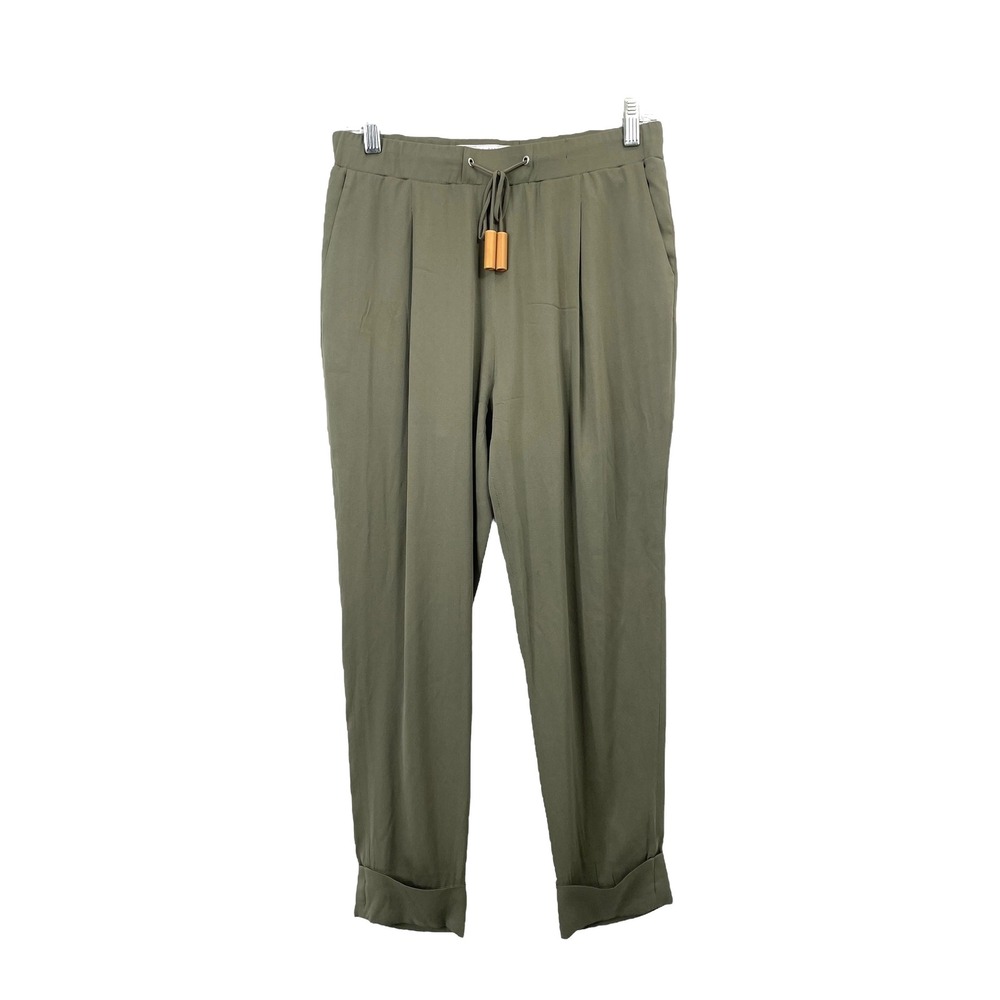 Fabiana Filippi silk ankle pull on pants Size XS green made in Italy